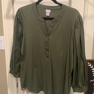 Chicos size 3 ribbed top with cotton sleeves.